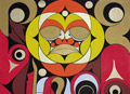'Under One Sun', 36' by 36', this piece has a bear and eagle under the sun this piece was commissioned by a dear friend in loving memory of her son