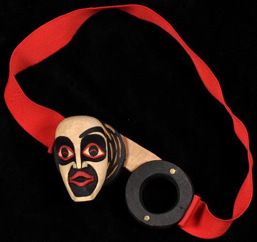 'Art School Goggles', Red cedar, acrylic, screws, elastic 2008
