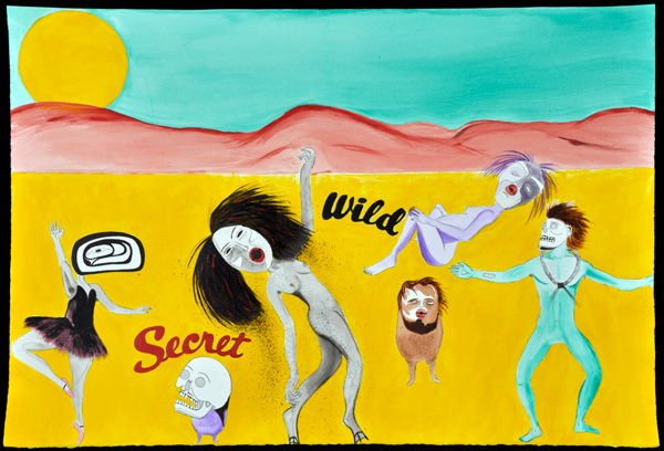 'Life n Death Dancers', acrylic and watercolour on paper 2009