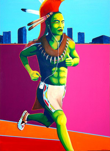 'Running Man', Skin Ball series, acrylic on canvas