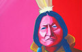 'Sitting Bull Knows', Weapons of Mass Media series, acrylic on canvas
