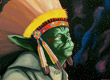 'If Yoda Was An Indian, He'd Be Chief' Weapons of Mass Media, acrylic on canvas