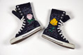 Neskonlith Beaded Shoes, custom beads and canvas sneakers, 2007