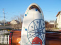 Traditional Mi'kmaq Surfboard, 2007, Styrofoam, Fiber glass, Epoxy, Beadwork, Leather, Acrylic Paint, 6 feet 4 h x 2 feet w x 1 inch d