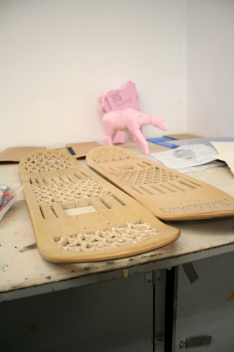 jilaqami'g no'shoe, 2009 Carved Skateboards 22cm x 70cm x 4cm