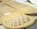 jilaqami'g no'shoe, 2009 Carved Skateboards (22cm x 70cm x 4cm)