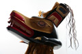 Wolf Warriors Helmet (work in progress), Alder (upon completion copper, operculum, wolf skin), 14 inches tall by 20 inches long