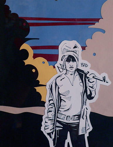 Bad, 2006, 15x12.5 inches, sharpie and paper collage