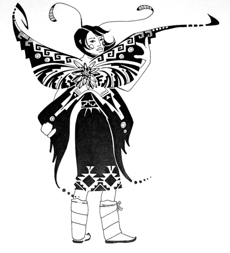 Pueblo Butterfly, 2005, 14X11 inches Sharpie on Bristol paper
