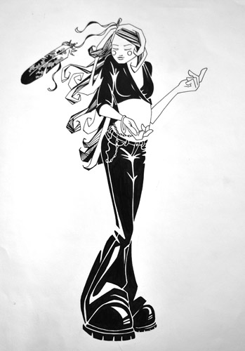 Move, 2000, 24X14, Sharpie on Bristol