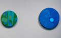 (l-r) iDrum: Tides of Change, Forest Drum, iDrum: Sea Festival, 18 inches, 14 inches and 18 inches diameter, 2009